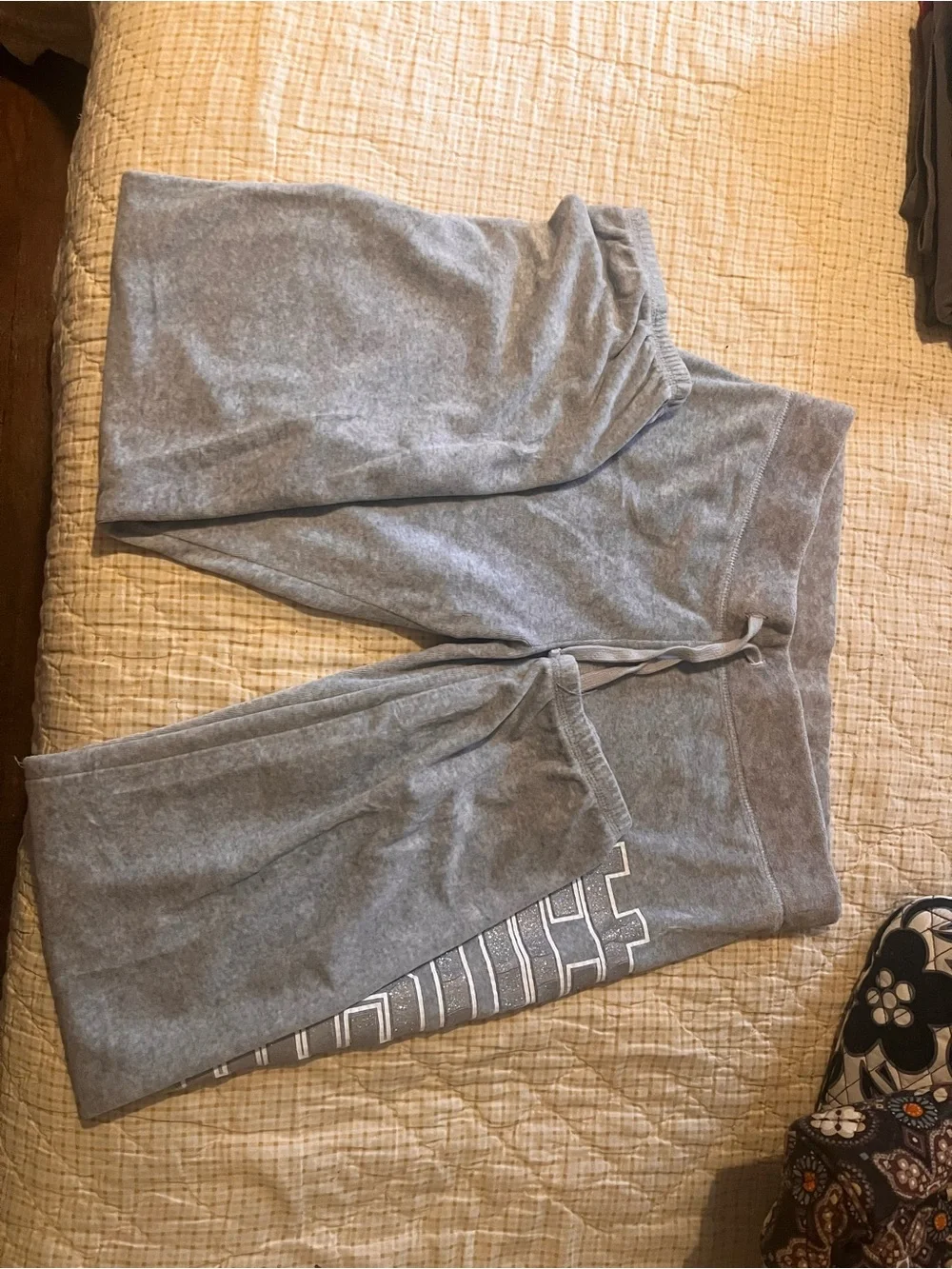 Justice Girls Gray Sweatpants with Glitter Number Accent